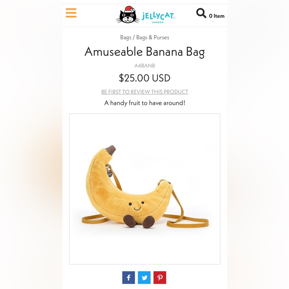 Jellycat | Bags | Jellycat Amuseable Banana Bag | Poshmark